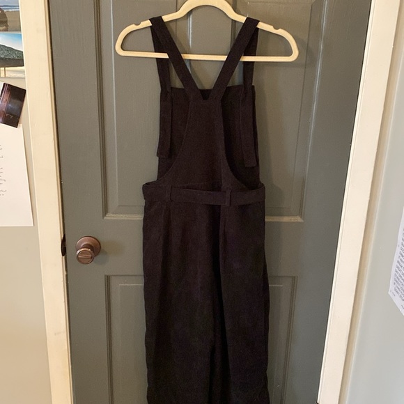 Black corduroy jumpsuit overalls - Picture 3 of 4